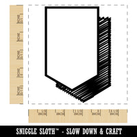 Flag Pennant Doodle Drop Shadow Square Rubber Stamp for Stamping Crafting