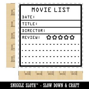 Movie List Journaling Framework Block Square Rubber Stamp for Stamping Crafting