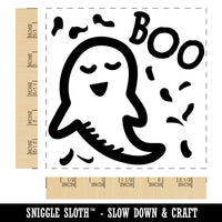 Sweet Ghost Boo Halloween Square Rubber Stamp for Stamping Crafting