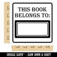 This Book Belongs to with Border Square Rubber Stamp for Stamping Crafting