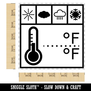 Weather Tracker Log Symbols Square Rubber Stamp for Stamping Crafting