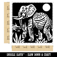 African Elephant Square Rubber Stamp for Stamping Crafting