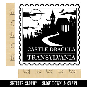 Castle Dracula Transylvania Destination Stamp Square Rubber Stamp for Stamping Crafting