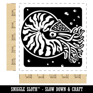 Chambered Nautilus Sea Ocean Creature Square Rubber Stamp for Stamping Crafting