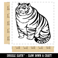 Chubby Fat Tiger Square Rubber Stamp for Stamping Crafting