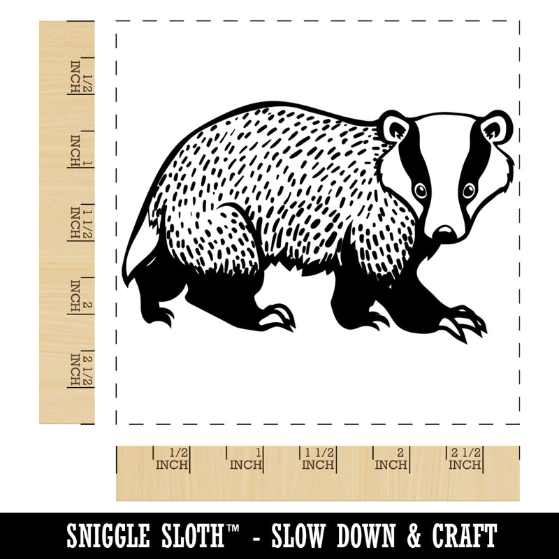 Curious Badger Square Rubber Stamp for Stamping Crafting