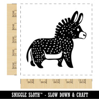 Cute Chubby Donkey Mule Square Rubber Stamp for Stamping Crafting