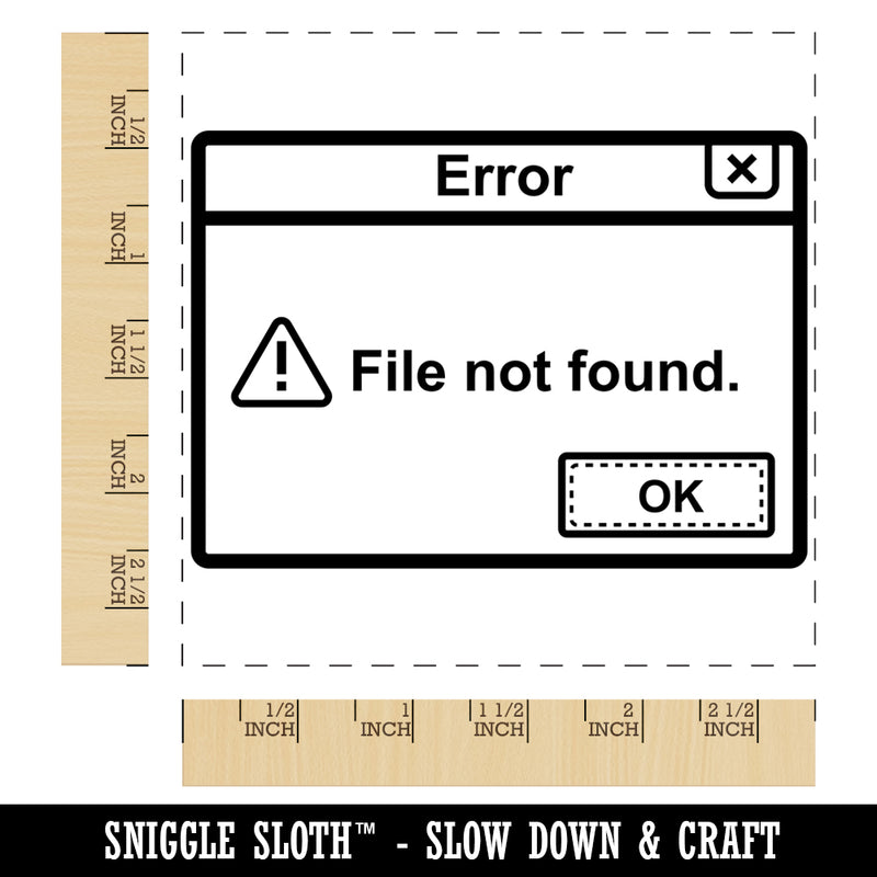 Error File Not Found Computer Technology Square Rubber Stamp for Stamping Crafting