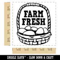 Farm Fresh Egg Basket Square Rubber Stamp for Stamping Crafting
