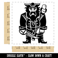 Grumpy Pirate with Weapons and Parrot Square Rubber Stamp for Stamping Crafting