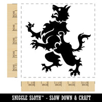 Heraldic Wolf Square Rubber Stamp for Stamping Crafting