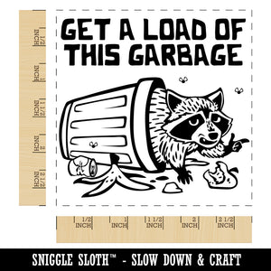 Insulting Garbage Raccoon Trash Can Panda Square Rubber Stamp for Stamping Crafting