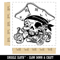 Pirate Skull with Octopus Tentacles Square Rubber Stamp for Stamping Crafting