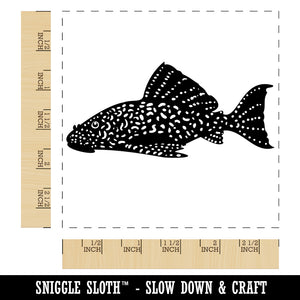 Plecostomus Algae Eating Aquarium Fish Square Rubber Stamp for Stamping Crafting