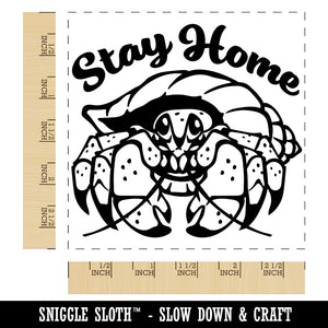 Stay Home Hermit Crab Square Rubber Stamp for Stamping Crafting