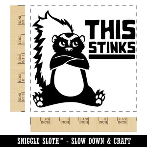 This Stinks Says the Grumpy Skunk Square Rubber Stamp for Stamping Crafting