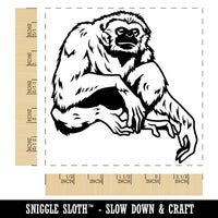 White Handed Gibbon Square Rubber Stamp for Stamping Crafting