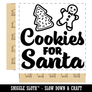 Cookies for Santa Christmas Gingerbread Square Rubber Stamp for Stamping Crafting