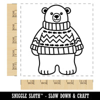 Polar Bear in Sweater Square Rubber Stamp for Stamping Crafting