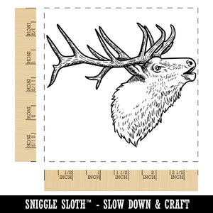 Elk Calling Out Square Rubber Stamp for Stamping Crafting