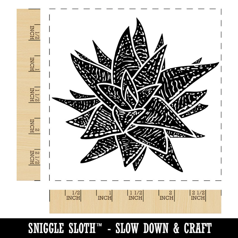 Haworthia Limifolia var Striata Succulent Plant Square Rubber Stamp for Stamping Crafting