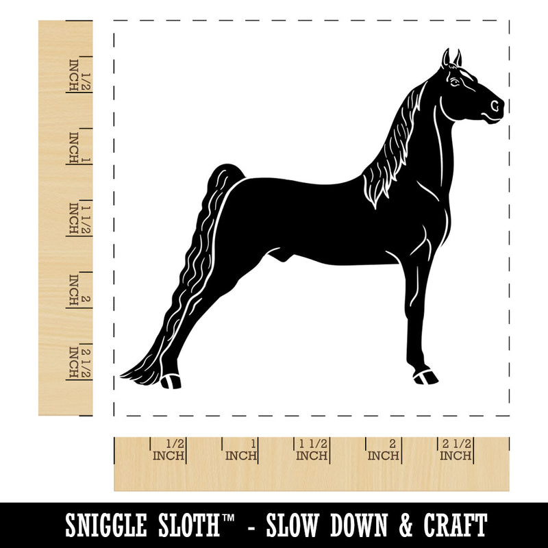 Posing Morgan Horse Square Rubber Stamp for Stamping Crafting