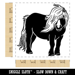 Shetland Pony with Wind Blown Hair Square Rubber Stamp for Stamping Crafting