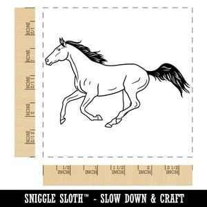 Thoroughbred Race Horse Running Square Rubber Stamp for Stamping Crafting