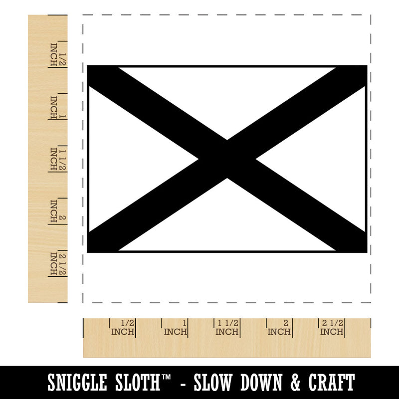 Alabama State Flag Square Rubber Stamp for Stamping Crafting