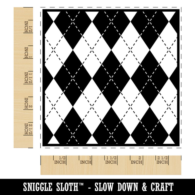 Argyle Pattern Block Square Rubber Stamp for Stamping Crafting