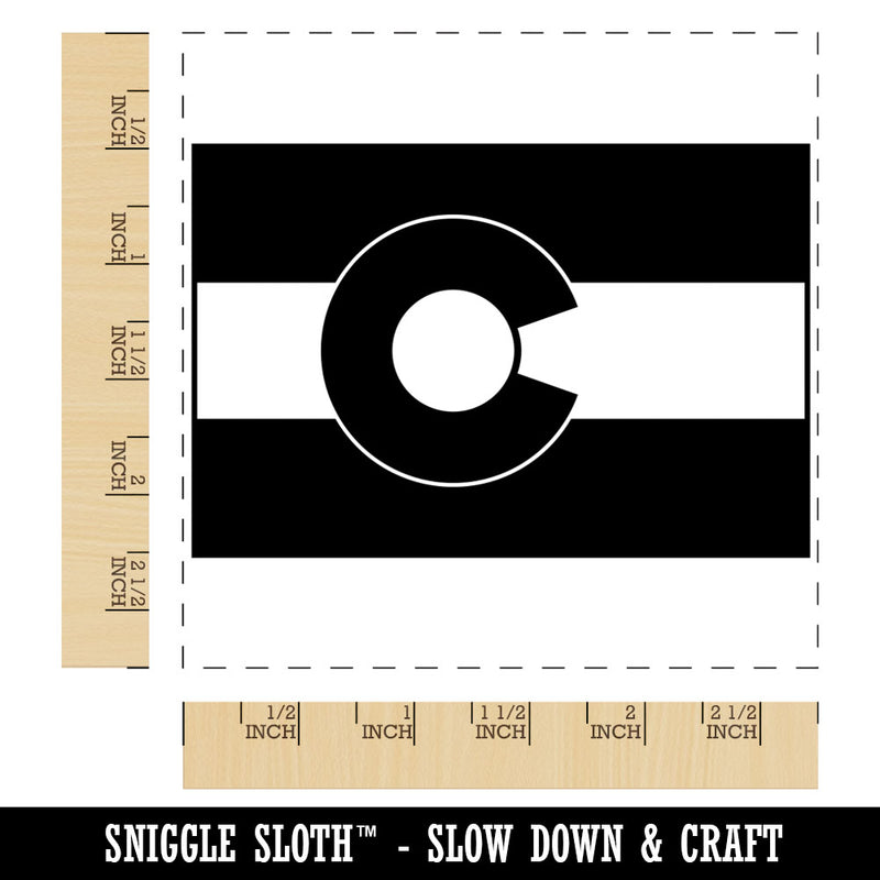 Colorado State Flag Square Rubber Stamp for Stamping Crafting