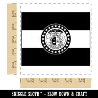 Missouri State Flag Square Rubber Stamp for Stamping Crafting