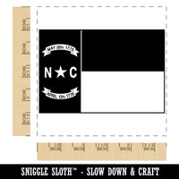 North Carolina State Flag Square Rubber Stamp for Stamping Crafting