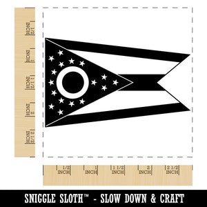 Ohio State Flag Square Rubber Stamp for Stamping Crafting