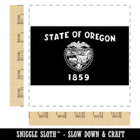 Oregon State Flag Square Rubber Stamp for Stamping Crafting