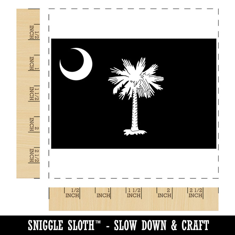 South Carolina State Flag Square Rubber Stamp for Stamping Crafting