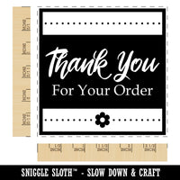 Thank You For Your Order Formal with Flower Square Rubber Stamp for Stamping Crafting