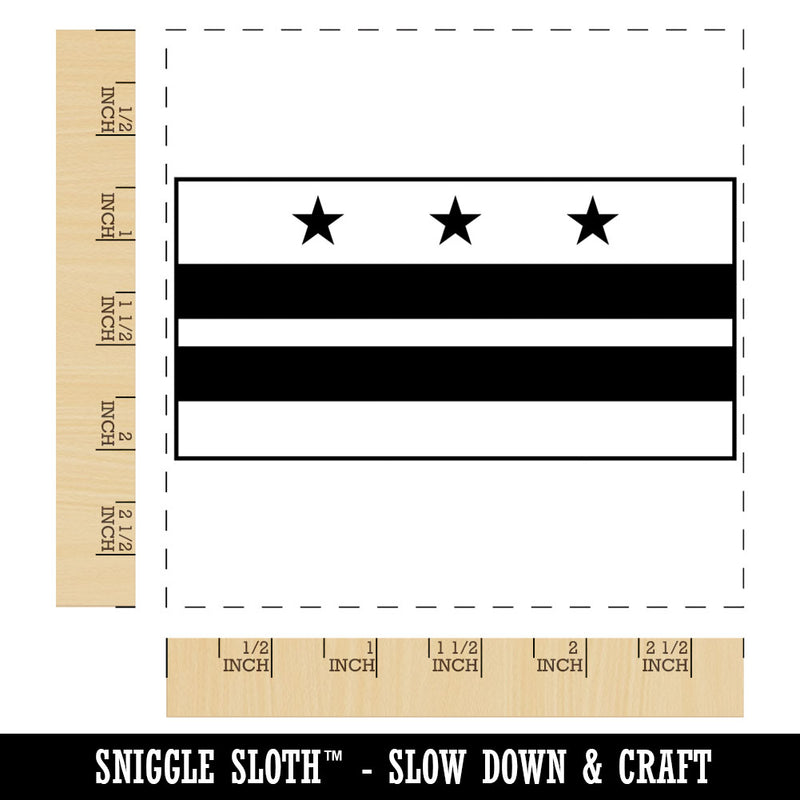 Washington D.C. District of Columbia Flag Square Rubber Stamp for Stamping Crafting
