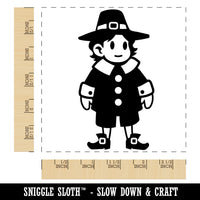 Cute Thanksgiving Pilgrim Boy Square Rubber Stamp for Stamping Crafting