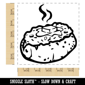 Hot Baked Potato with Chives and Butter Square Rubber Stamp for Stamping Crafting