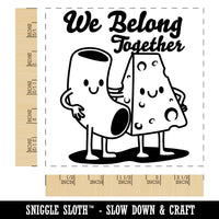 Macaroni and Cheese We Belong Together Best Friends Square Rubber Stamp for Stamping Crafting