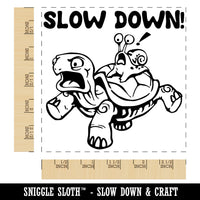 Slow Down Turtle Tortoise and Snail Square Rubber Stamp for Stamping Crafting