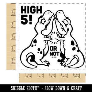 Tyrannosaurus Rex T-Rex Dinosaur Friends Can't High Five Square Rubber Stamp for Stamping Crafting