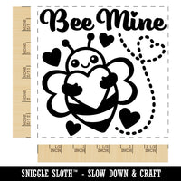 Bee Be Mine Love Hugging Heart Valentine's Day Square Rubber Stamp for Stamping Crafting