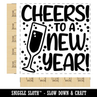 Cheers to a New Year Square Rubber Stamp for Stamping Crafting