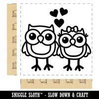 Owls in Love Anniversary Valentine's Day Square Rubber Stamp for Stamping Crafting