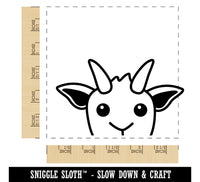 Peeking Goat Square Rubber Stamp for Stamping Crafting