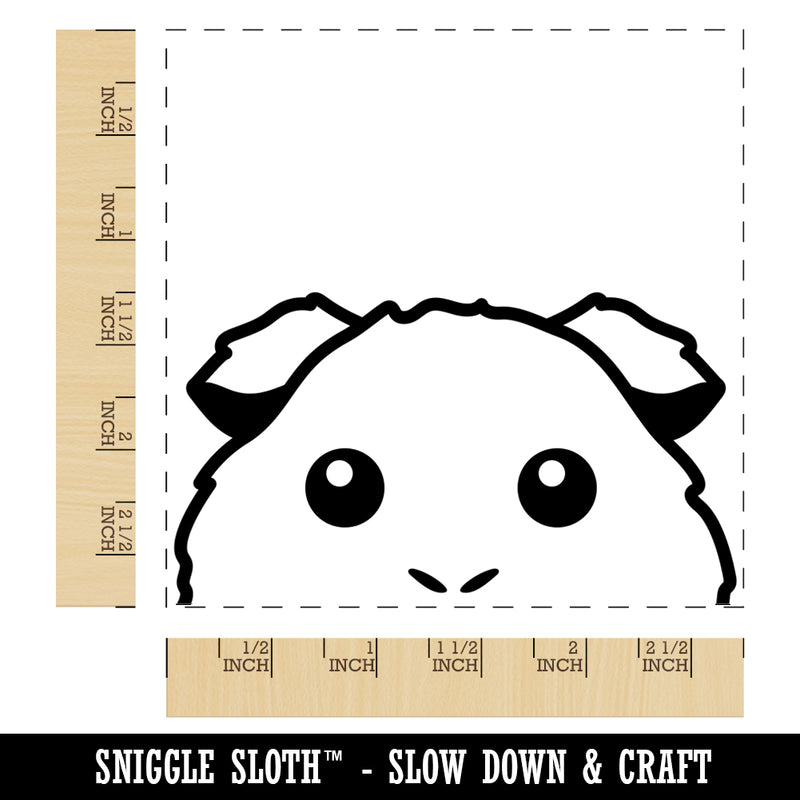 Peeking Guinea Pig Square Rubber Stamp for Stamping Crafting