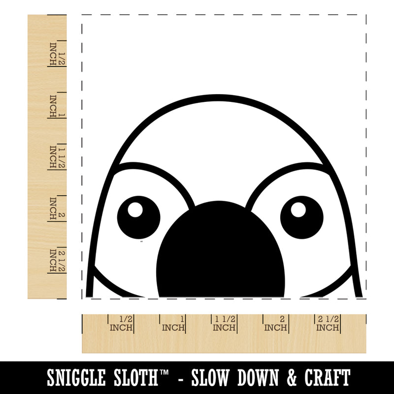 Peeking Parrot Bird Square Rubber Stamp for Stamping Crafting