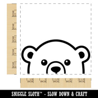 Peeking Polar Bear Square Rubber Stamp for Stamping Crafting